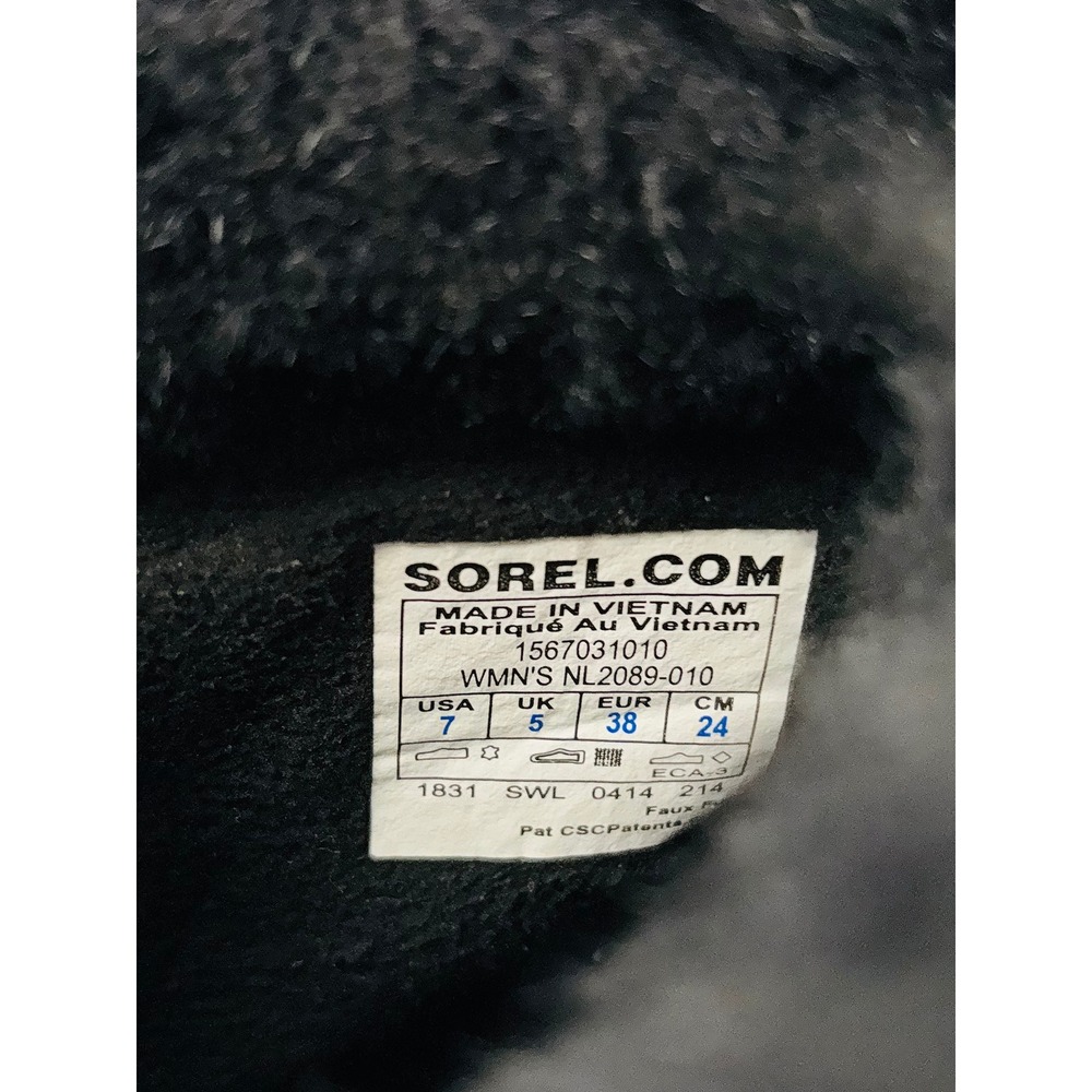 Sorel Tofino Black Suede Waterproof Faux Fur Winter Boots NL2089-010 Womens 7 - Picture 8 of 10
